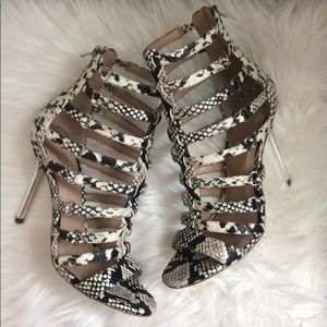 Snake print high heels